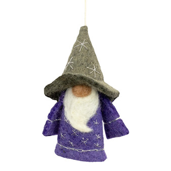 Wizard Gnome 482064 Felted Sheep Wool Ornament Finger Puppet Wild Woolies