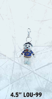 St. Louis Blues NHL Mascot Louie Polar Bear Plush Zipper Pull Keychain 4.5" H