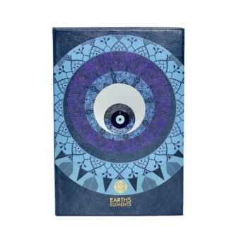 Evil Eye Embossed Leather Cover Journal Notebook w/ Gem 5.5 x 8"