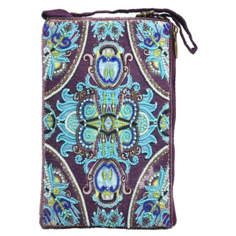 Beaded Club Bag Evening Clutch Purse w/ Shoulder Strap Kyiv Ukraine Rug