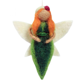 Earth Fairy 471372 Felted Sheep Wool Ornament Wild Woolies