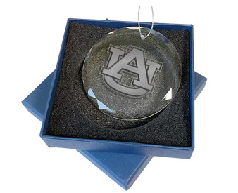 Auburn Tigers NCAA 3.25" D Laser Engraved Round Glass Ornament