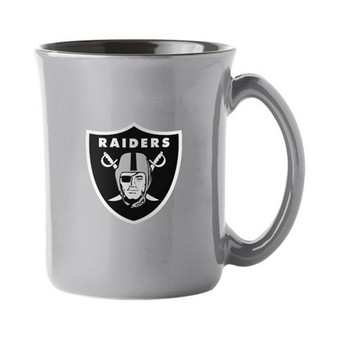 Raiders 623 NFL Café Coffee Tea Cup Mug 15 oz. Grey Black Interior