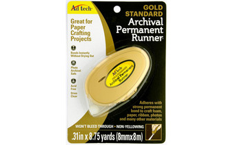 Craft Tape Permanent Glue Runner Scrapbook Adhesive by Ad Tech 8.75 Yards Gold Dispenser