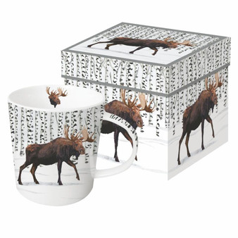 Wilderness Moose 13.5 oz Bone China Coffee Mug Tea Cup Gift Boxed