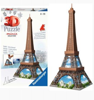Eiffel Tower Mini 3D Jigsaw Puzzle 62 Piece  by Ravensburger 9.5" H