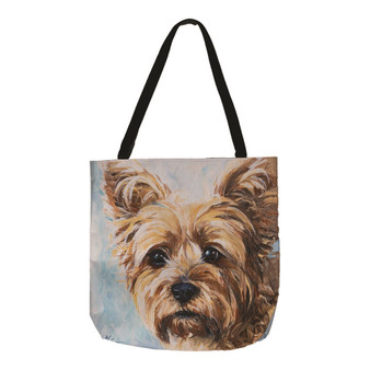 Yorkie Book Bag Tote Purse 18 x 18 inches Cotton Canvas