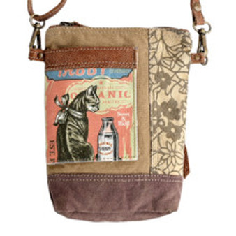 Tabby 54896 Cat with Milk Bottle Crossbody Purse Bag  5.5 x 8.5 " USA