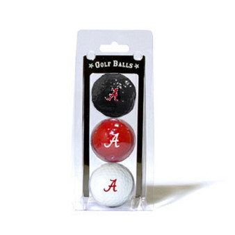 Alabama Crimson Tide NCAA Regulation Size Golf Balls 3 Pk Durable Color Logo