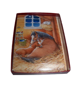 Horse C74971 Mare and Foal No Small Miracle Boxed Set of 10 Christmas Cards 5 x 7"