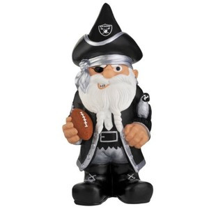 Raiders Oakland Las Vegas NFL Pirate Gnome Parrot Figurine Resin 10.5" H