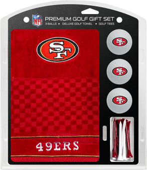 San Francisco 49ers NFL Regulation Size Golf Balls Tees Embroidered Towel Set