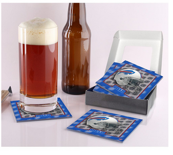 Bills Packers Raiders Seahawks Steelers 5D NFL Holographic Coaster Set of 4 USA
