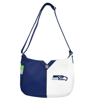 Seattle Seahawks NFL 300139 Pebble Split Hobo Purse Bag 14" L