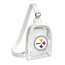 Steelers Clear 7.5" H Mini Sling Stadium Purse Bag White