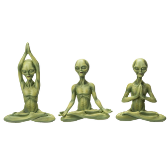 Yoga Alien 15055 Set of 3 Mountain Prayer Lotus Pose Statue 8" H Resin