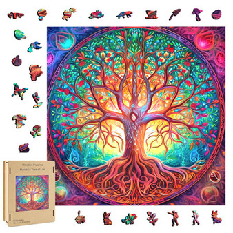 Tree of Life 3514 Shaped 500 Pieces Wooden Jigsaw Puzzle  16 x 16"