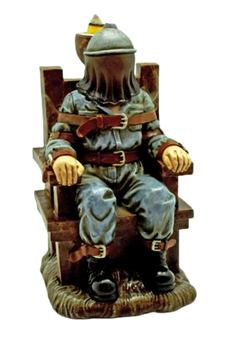 Electric Chair 3341 Backflow Incense Burner 6" H Cold Cast Bronze Resin