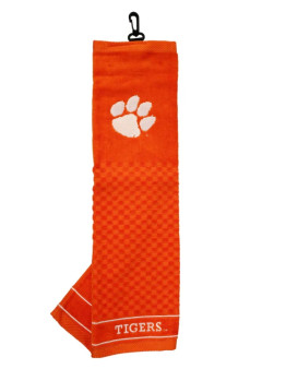 Clemson Tigers NCAA Golf Embroidered Logo Towel Golf Club Cleaning Cloth 16 x 25"