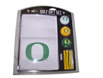 Oregon Ducks NCAA 44425 Regulation Size Golf Balls Tees White Microfiber Towel Set