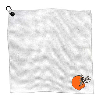 Cleveland Browns 15 X 15" Microfiber Waffle Golf Towel w/ Carabiner Clip White