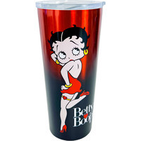 Betty Boop 18764 Stainless Steel Tumber Travel Lidded Cup 22 oz 6" H Red