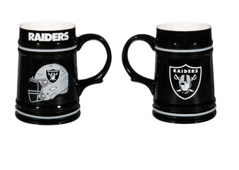 Raiders Oakland Las Vegas  NFL 24 oz Ceramic Beer Stein Cup Handle Mug