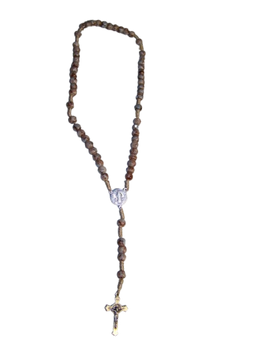 Imperial Jasper Stone Terminal Crucifix Corpus Cristi Rosary Italy 35 cm