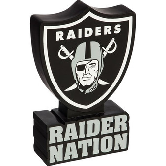 Raiders Oakland Las Vegas  NFL Raider Nation Shield Statue Desk Sign 16" H Resin