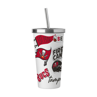 Tampa Bay Buccaneers NFL 20 oz Native Stainless Steel Straw Tumbler