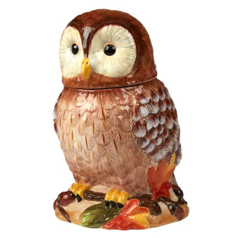 Owl 37213 Ceramic 3D Cookie Jar 9.8" H Susan Winget Pine Forest