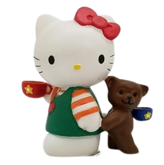 Hello Kitty HK89214 Tiny Chum Tea Time Twosome Coffee Sanrio Resin Mini Figurine 3.5" H