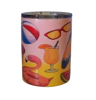 Summer Love Ombre Pink Orange 12 oz Lidded Tumbler Stainless Steel