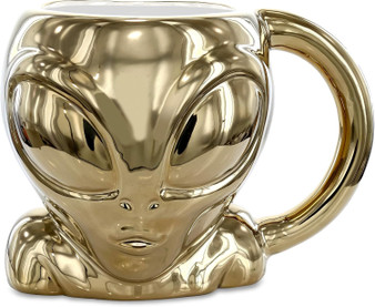 Gold Alien 4508 3D Novelty Coffee Tea Cup Mug Ceramic 17 oz