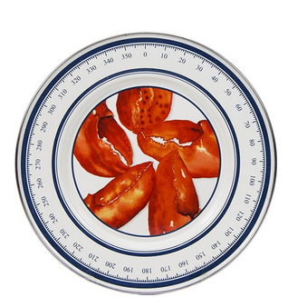 Red Lobster Claw 8.5" Salad Sandwich Plate Golden Rabbit Porcelain Enamel Stainless Steel