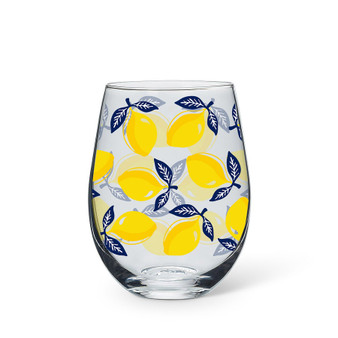 Sorrento Lemons 15 oz Stemless Wine Glass Clear by Abbott
