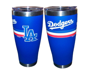 Los Angeles Dodgers MLB 20 oz Color Stripe Logo Stainless Steel Hot Cold Tumbler Blue