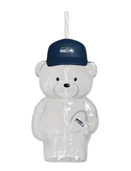 Seattle Seahawks NFL 3D Shaped Bear Tumbler 20 oz Glass 7.5" H
