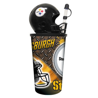 Pittsburgh Steelers NFL 3D Helmet Tumbler Cup 32 oz Plastic 10" H