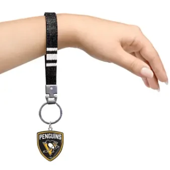 Pittsburgh Penguin 500216 NHL Charm Bracelet Keychain Black