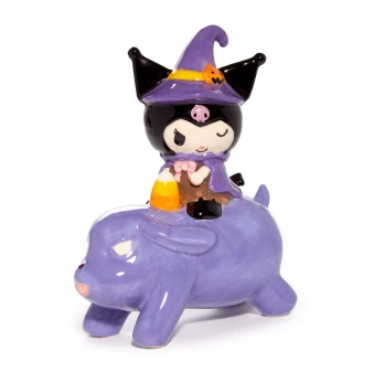 Kuromi Witch Riding Baku Ceramic Figurine 7" H Blue Sky Hello Kitty