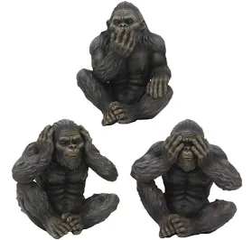 Sasquatch Bigfoot HEAR, SEE, SPEAK NO EVIL Figurine Set of 3