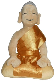 Buddha Garden 10" Meditating Peace Plush Doll Toy Tibet Gold