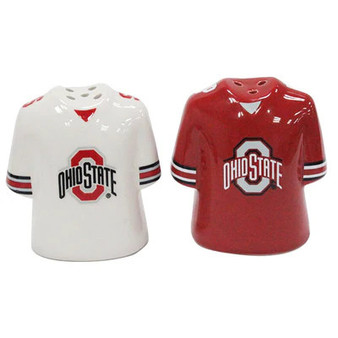 Ohio State Buckeyes NCAA Football Jersey Ceramic Salt and Pepper Shaker Set
