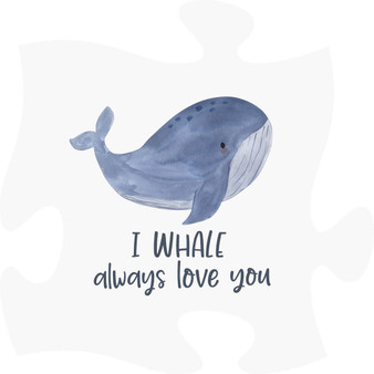 I Whale Always Love You PUF0425 Ceramic Puzzle Bowl 12 x 12" 47th & Main Blue White