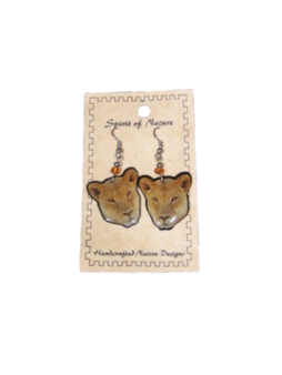 Lioness Earrings Acrylic 1.5" H
