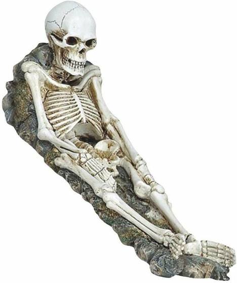 Skeleton 31161 Reclining into Earth Incense Stick Cone Burner Holder 10" L