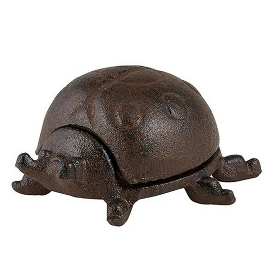 Ladybug Cast Iron Trinket Key Keeper Box Secret Stash 5" L Brown