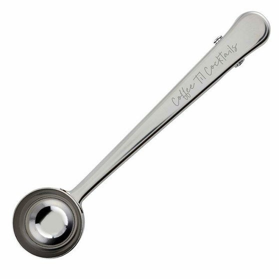 Coffee Scoop & Clip Stainless Steel 6.75" L Coffee 'Til Cocktails