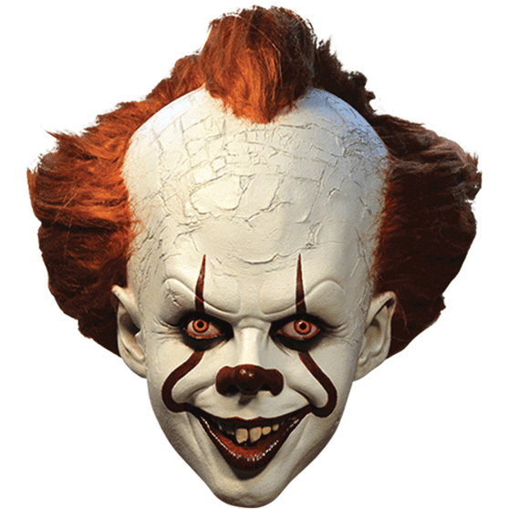 Pennywise Clown IT Full Head Mask Costume Latex Mask w/ Hair Halloween Cosplay